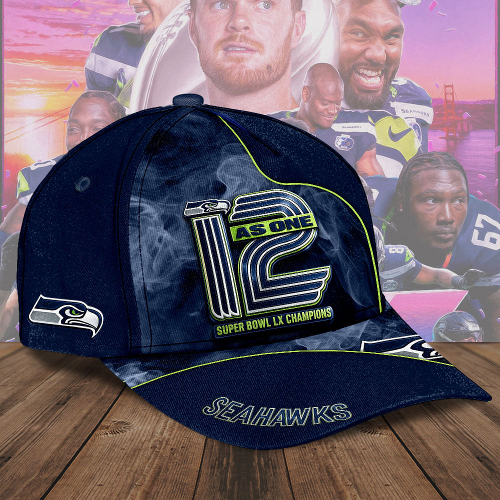 Seattle Seahawks 2025 Super Bowl LX Champions Classic Cap – TMTHU3892