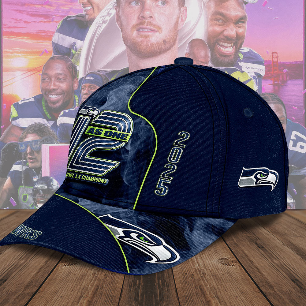 Seattle Seahawks 2025 Super Bowl LX Champions Classic Cap – TMTHU3892