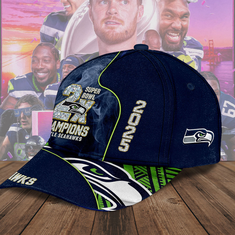 Seattle Seahawks 2025 Super Bowl LX Champions Classic Cap – TMTHU3928
