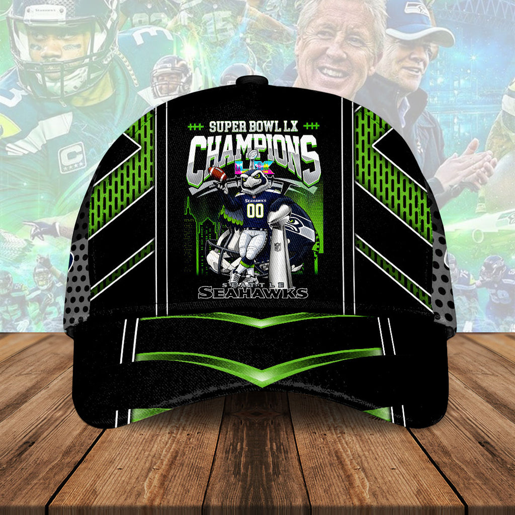 Seattle Seahawks 2025 Super Bowl LX Champions Classic Cap – HOATT16204