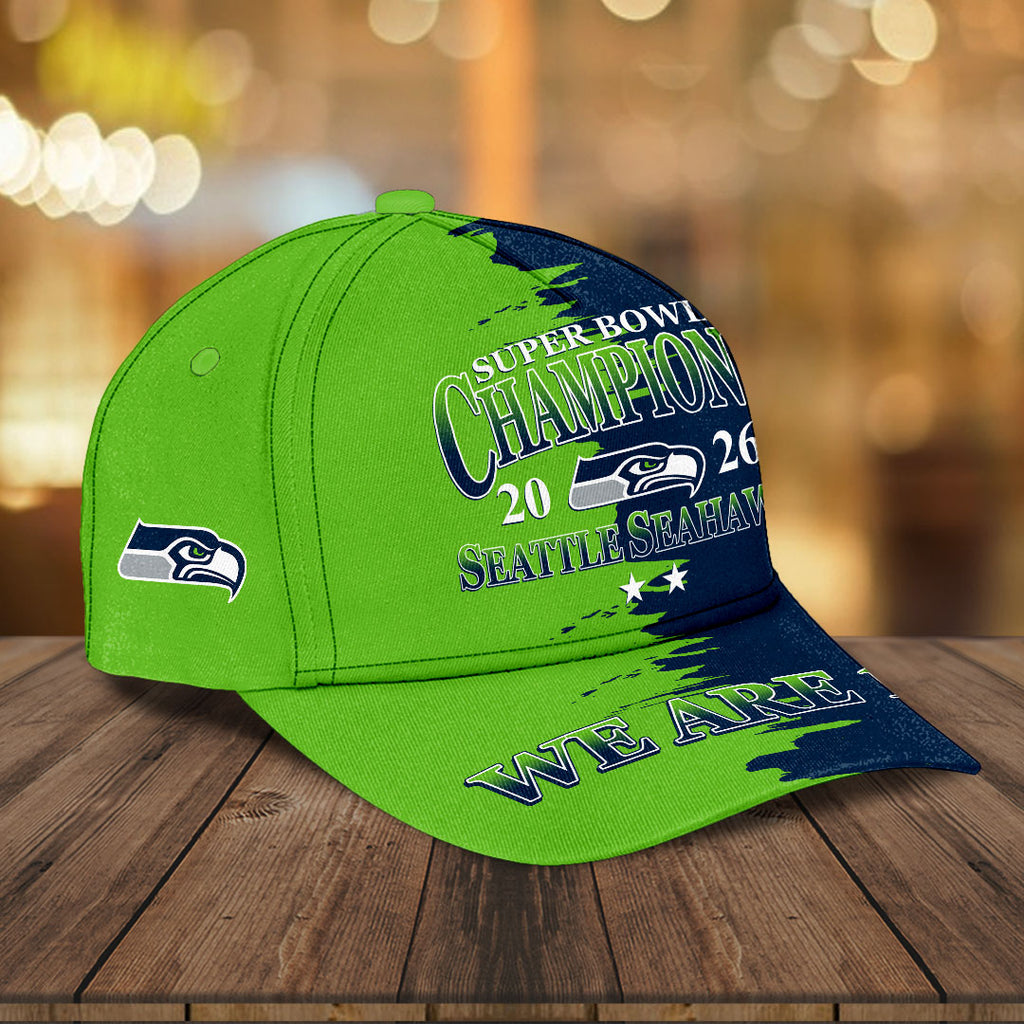 Seattle Seahawks 2025 Super Bowl LX Champions Classic Cap – HOATT16228