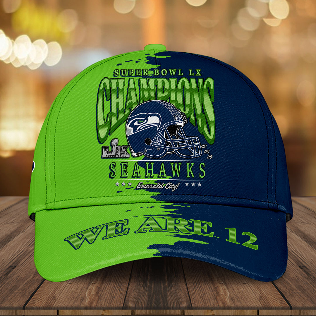 Seattle Seahawks 2025 Super Bowl LX Champions Classic Cap – HOATT16229