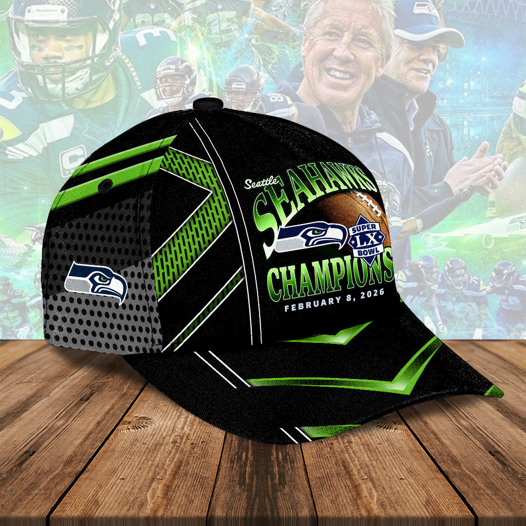 Seattle Seahawks 2025 Super Bowl LX Champions Classic Cap – HOATT16230