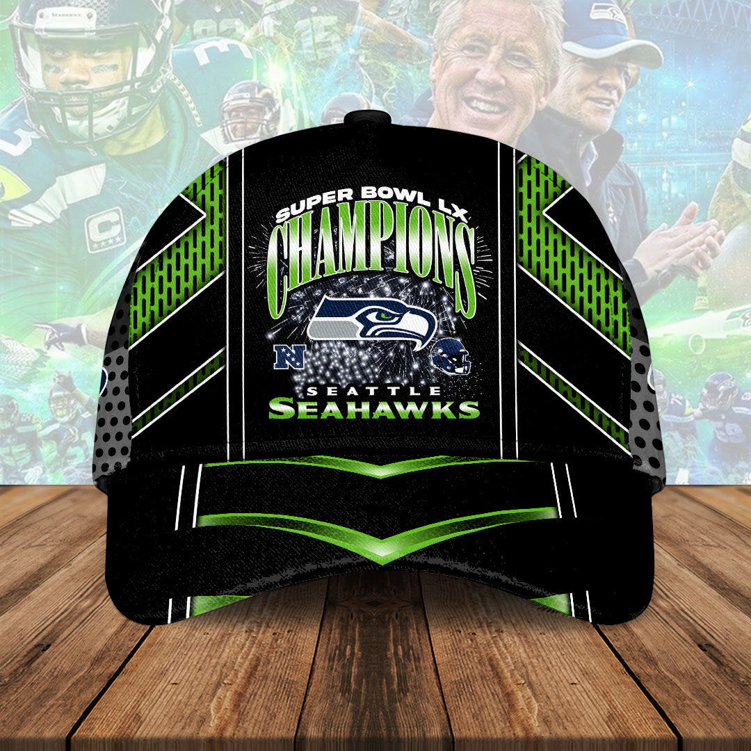 Seattle Seahawks 2025 Super Bowl LX Champions Classic Cap – HOATT16232