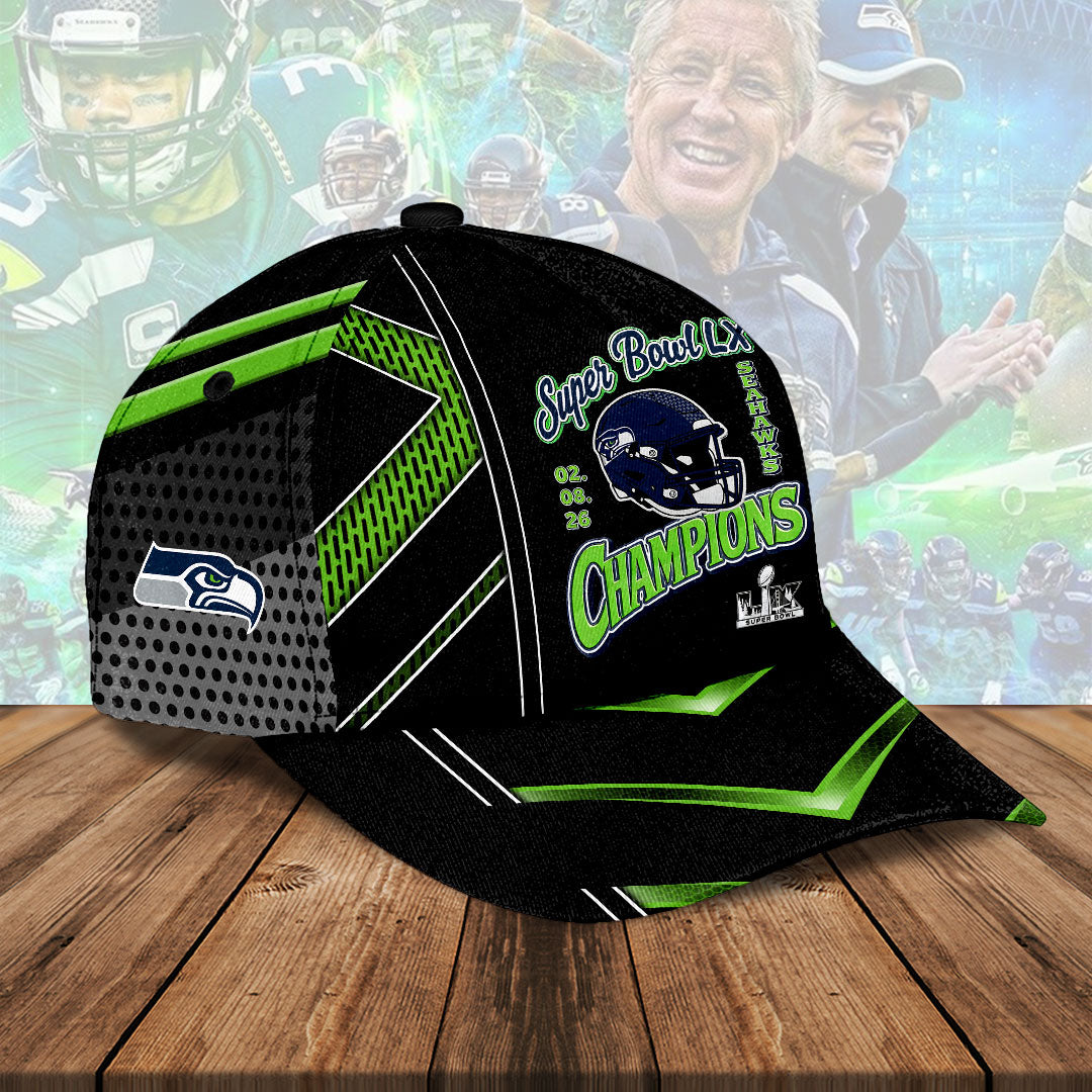 Seattle Seahawks 2025 Super Bowl LX Champions Classic Cap – HOATT16253