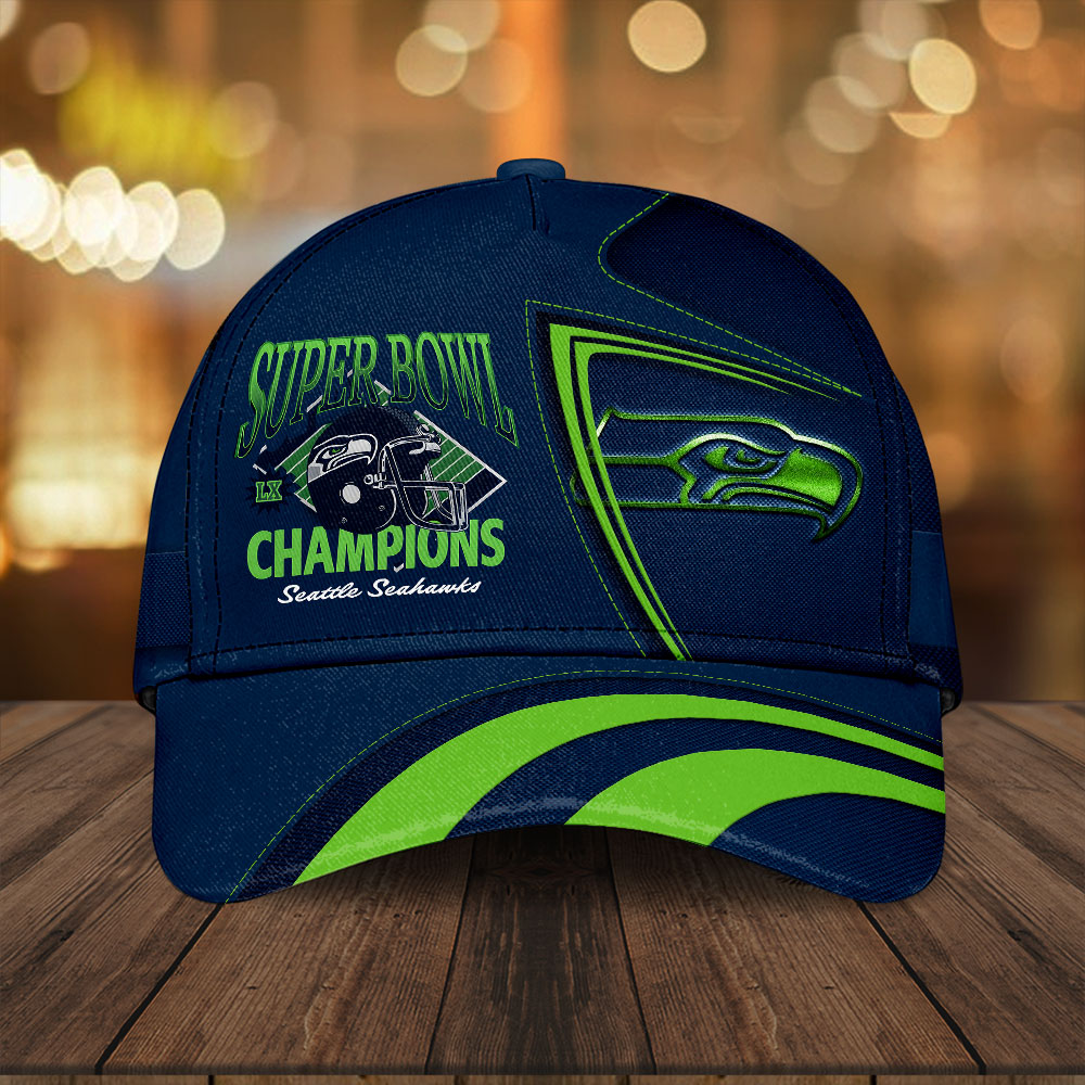 Seattle Seahawks 2025 Super Bowl LX Champions Classic Cap – HOATT16258