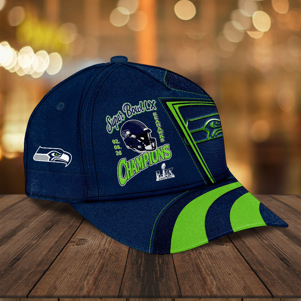 Seattle Seahawks 2025 Super Bowl LX Champions Classic Cap – HOATT16314