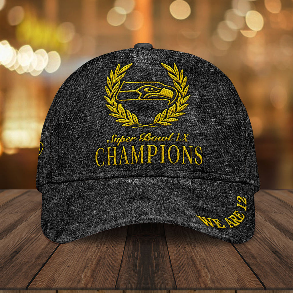 Seattle Seahawks 2025 Super Bowl LX Champions Classic Cap – HOATT16464