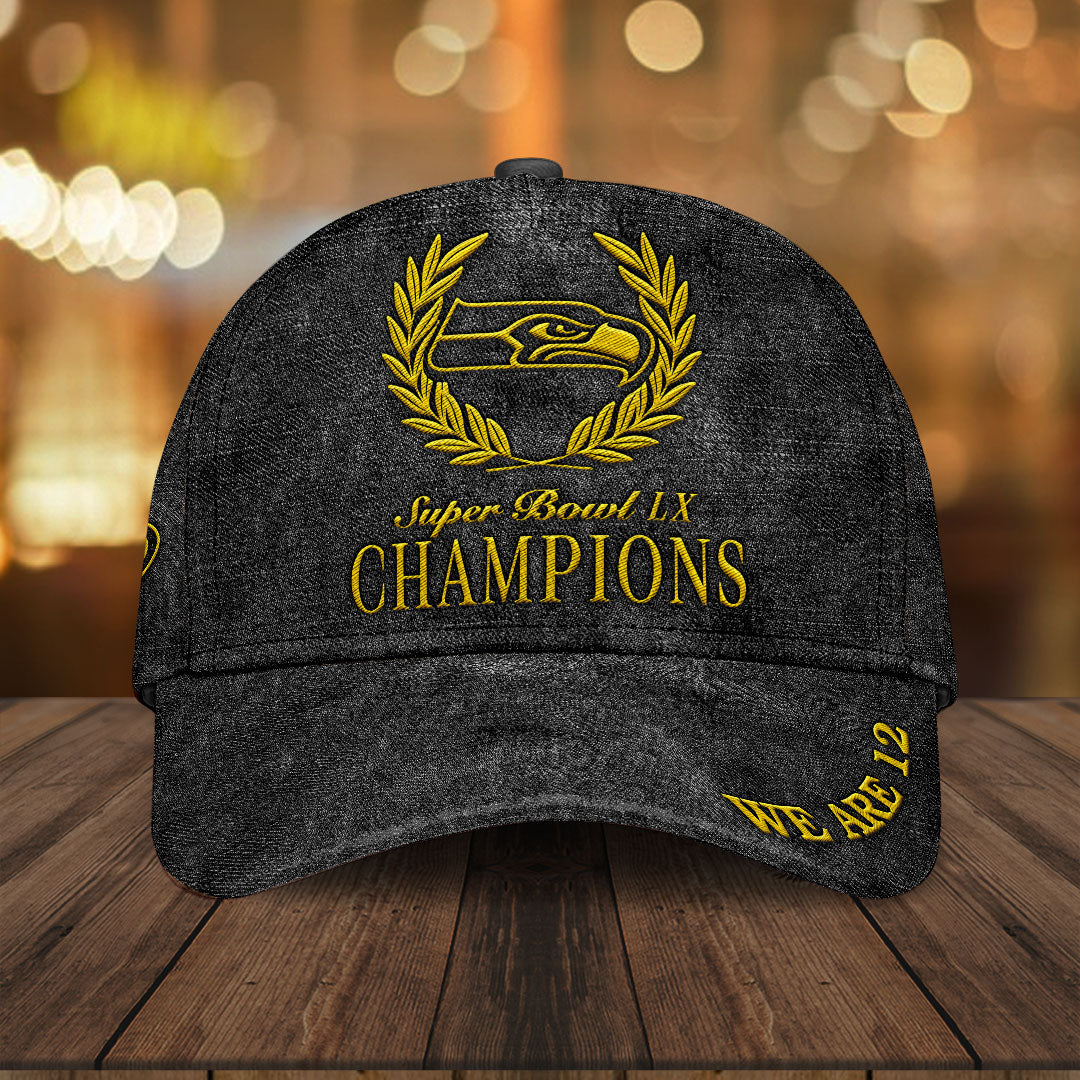 Seattle Seahawks 2025 Super Bowl LX Champions Classic Cap – HOATT16464