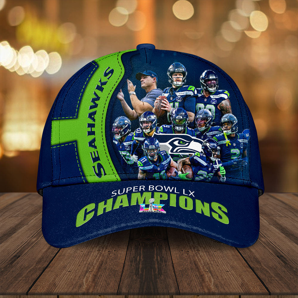 Seattle Seahawks 2025 Super Bowl LX Champions Classic Cap – TANTN21069