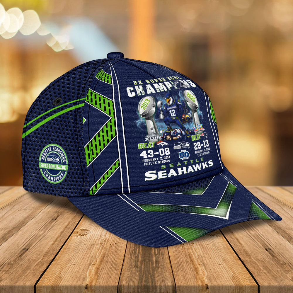 Seattle Seahawks 2025 Super Bowl LX Champions Classic Cap – TANTN21077