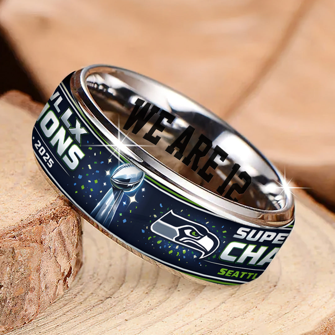 Seattle Seahawks 2025 Super Bowl LX Champions Custom Alloy Ring – TANTN21028