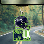 Seattle Seahawks 2025 Super Bowl LX Champions Custom shape 2-sided Acrylic Car Ornament – TANTN20983