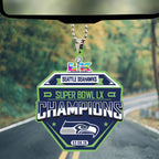 Seattle Seahawks 2025 Super Bowl LX Champions Custom shape 2-sided Acrylic Car Ornament – TANTN21087