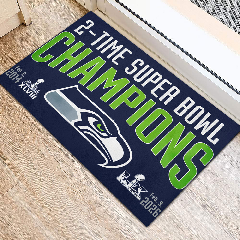 Seattle Seahawks 2025 Super Bowl LX Champions Custom Doormat – TANTN21030