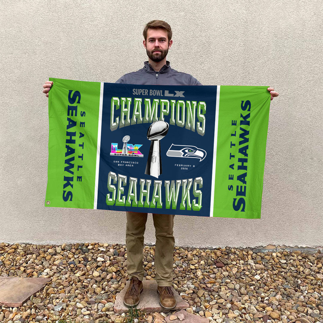 Seattle Seahawks 2025 Super Bowl LX Champions 3D Double-side House Flag – HOATT16161