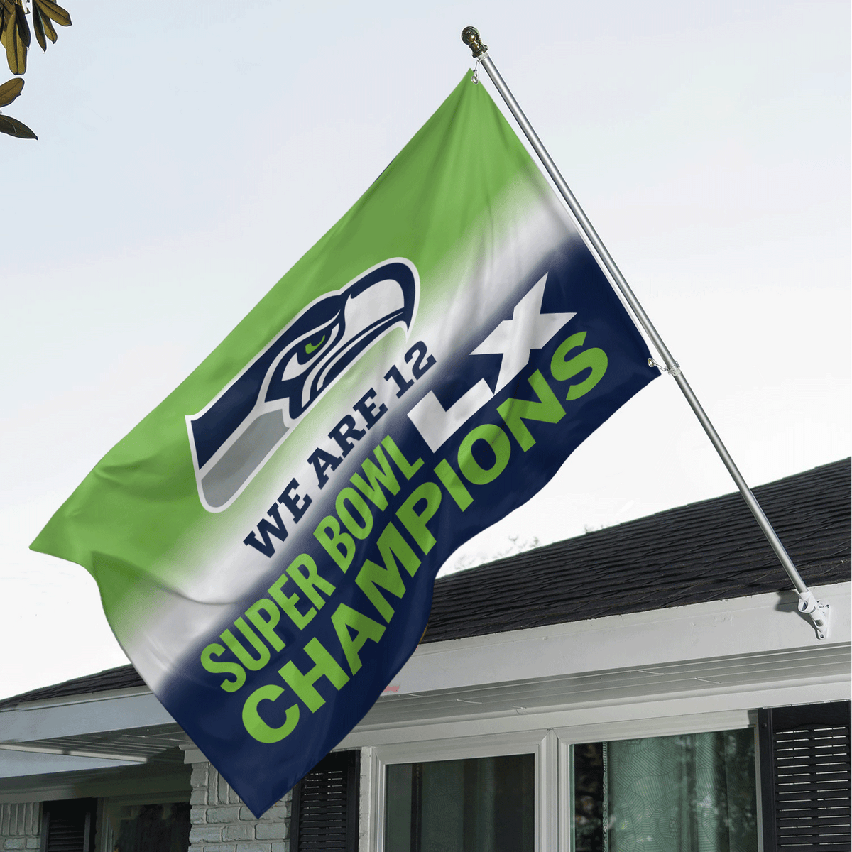 Seattle Seahawks 2025 Super Bowl LX Champions 3D Double-side House Flag – TANTN20979