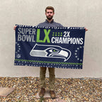 Seattle Seahawks 2025 Super Bowl LX Champions 3D Double-side House Flag – TANTN20987