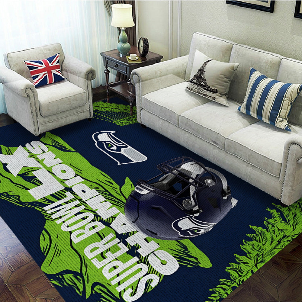 Seattle Seahawks 2025 Super Bowl LX Champions Rectangular Rug – TANTN21039