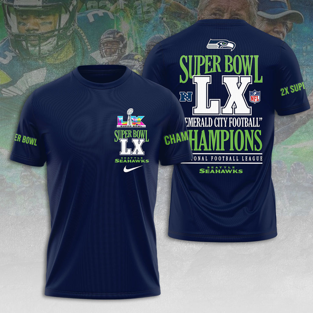 Seattle Seahawks 2025 Super Bowl LX Champions 3D Apparel – HOATT16178