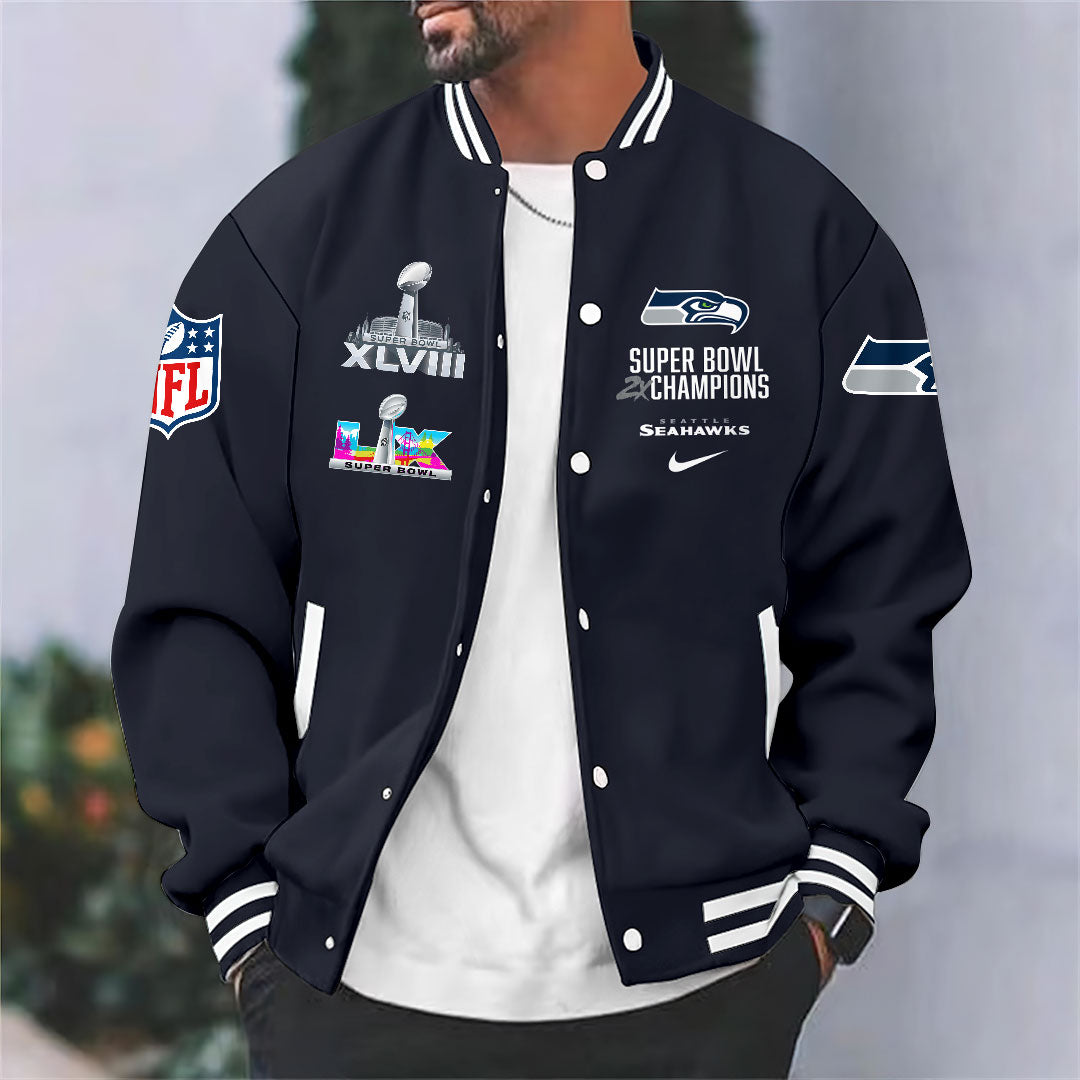 Seattle Seahawks 2025 Super Bowl LX Champions Varsity Jacket – HOATT16172