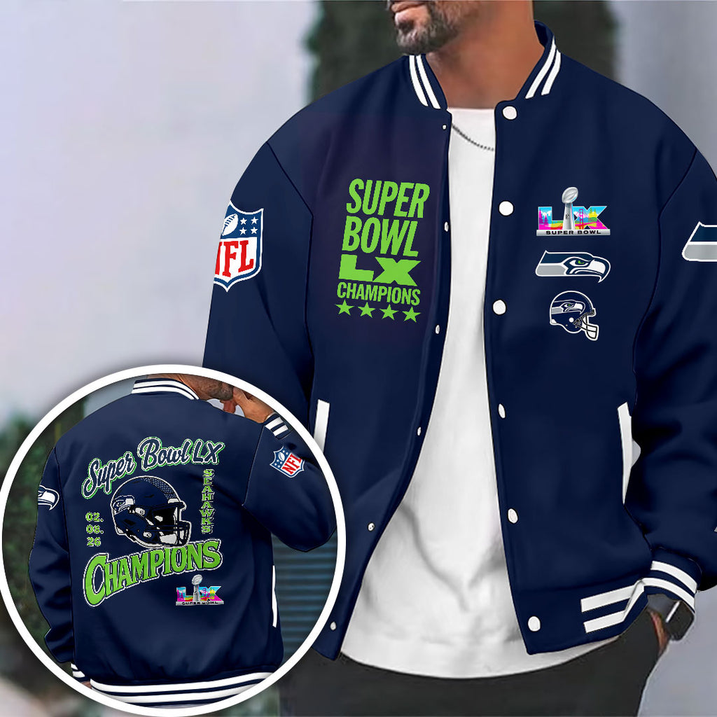 Seattle Seahawks 2025 Super Bowl LX Champions Varsity Jacket – HOATT16448