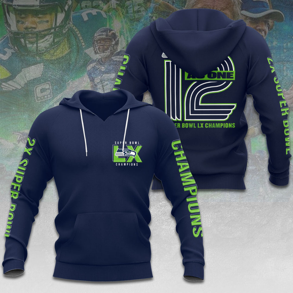 Seattle Seahawks 2025 Super Bowl LX Champions 3D Apparel – HOATT16177