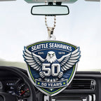 Seattle Seahawks 50th Anniversary 2026 Custom shape 2-sided Acrylic Car Ornament – TMTHU3521