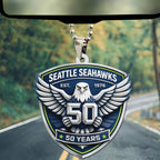 Seattle Seahawks 50th Anniversary 2026 Custom shape 2-sided Acrylic Car Ornament – TMTHU3521