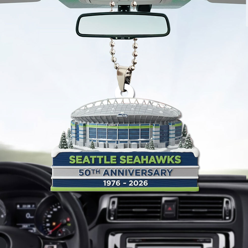 Seattle Seahawks 50th Anniversary 2026 Custom shape 2-sided Acrylic Car Ornament – TMTHU3073