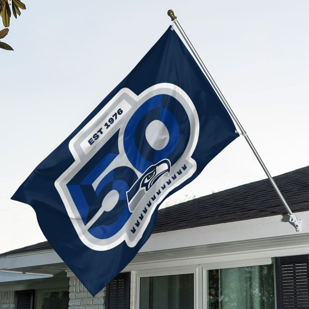 Seattle Seahawks 50th Anniversary 3D Double-side House Flag – MAITM14419