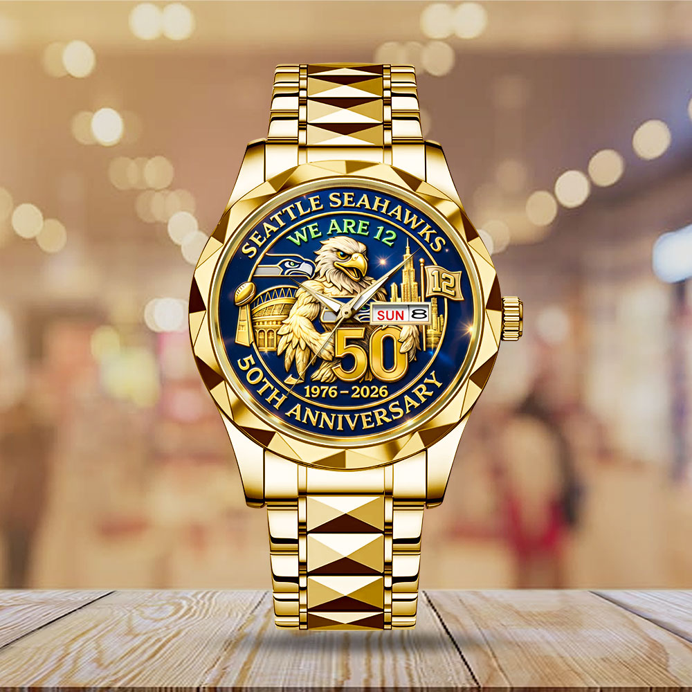 Seattle Seahawks 50th Anniversary Alloy Luxury Quartz Watch – MAITM14393
