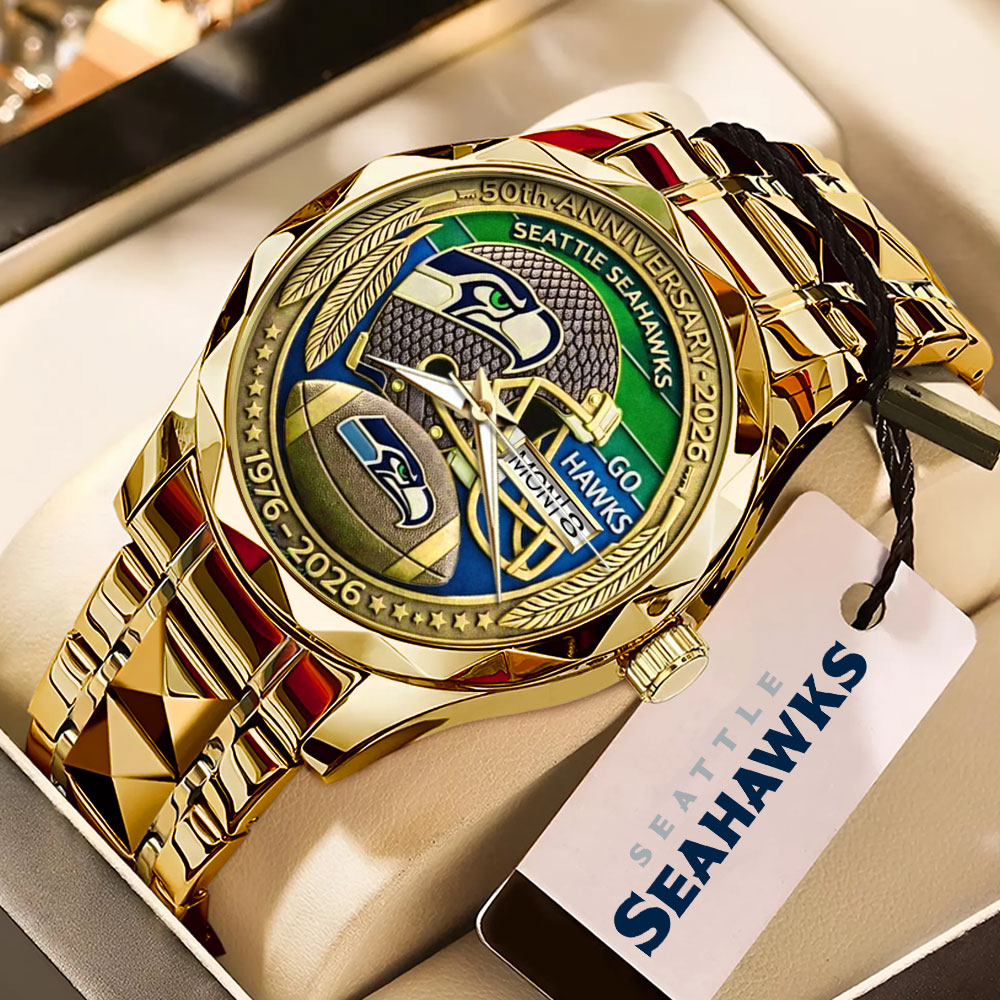 Seattle Seahawks 50th Anniversary Alloy Luxury Quartz Watch – MAITM14417