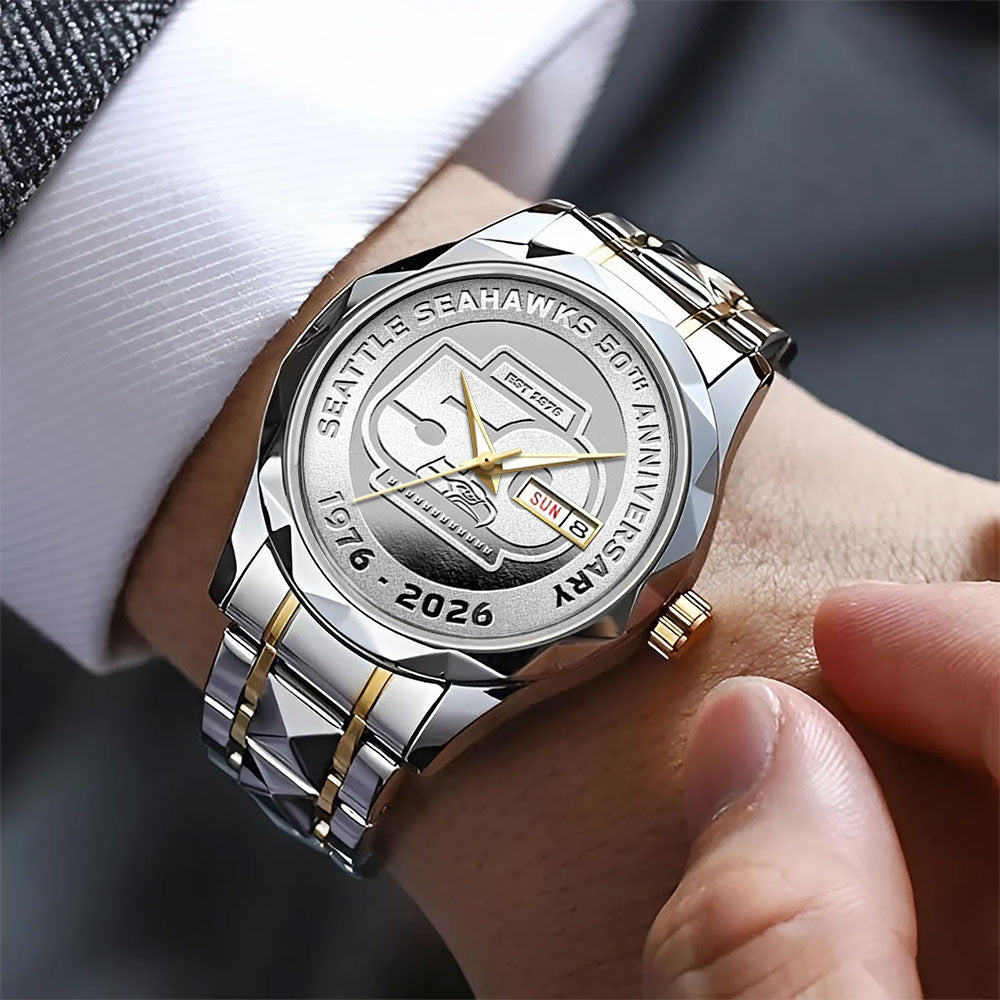 Seattle Seahawks 50th Anniversary Alloy Luxury Quartz Watch – MAITM14448