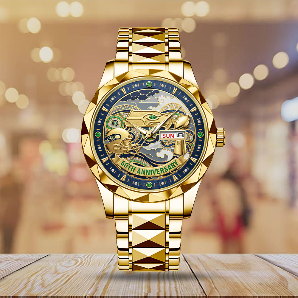 Seattle Seahawks 50th Anniversary Alloy Luxury Quartz Watch – MAITM14462
