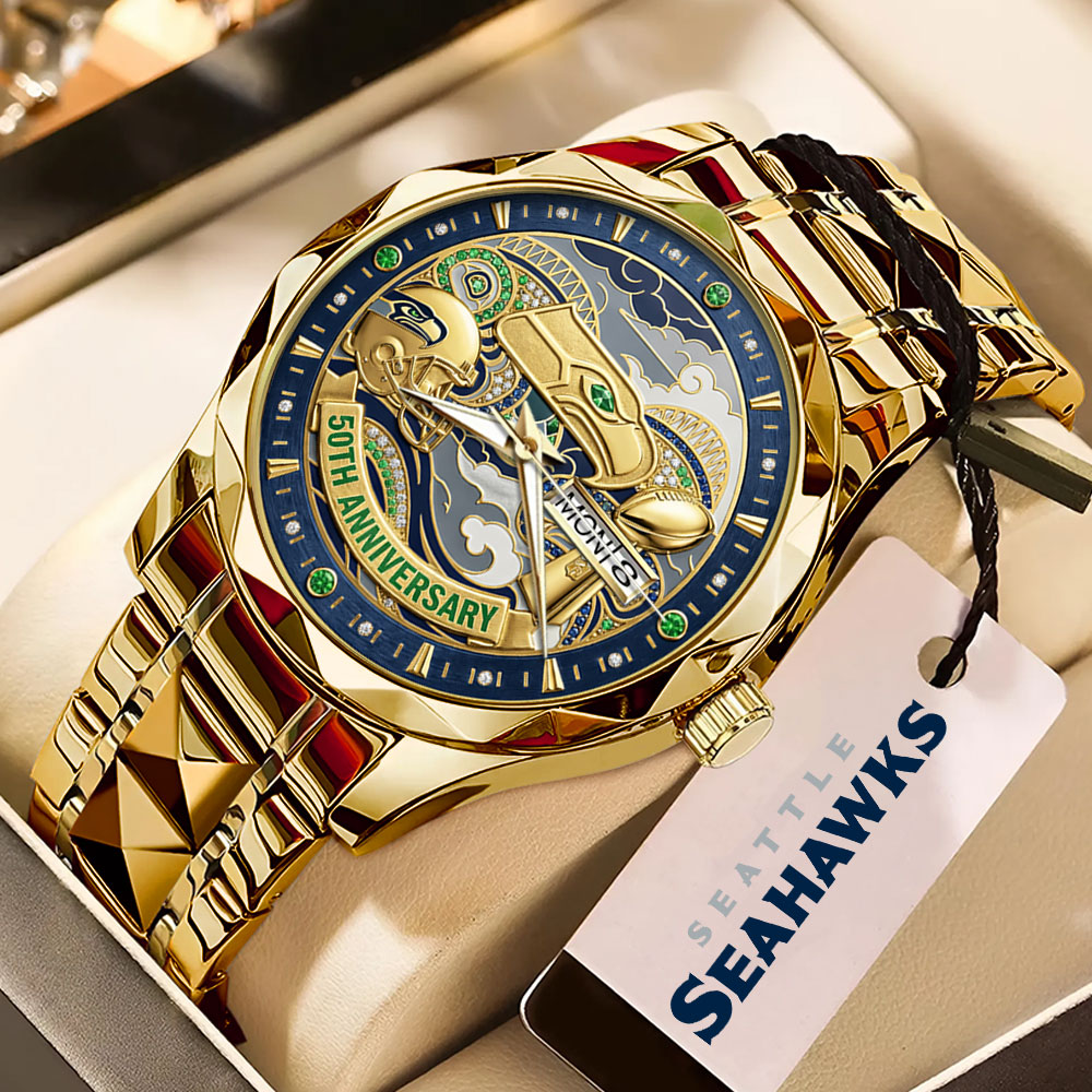 Seattle Seahawks 50th Anniversary Alloy Luxury Quartz Watch – MAITM14462