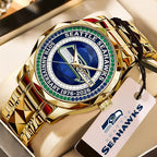 Seattle Seahawks 50th Anniversary Alloy Luxury Quartz Watch – HOATT15711