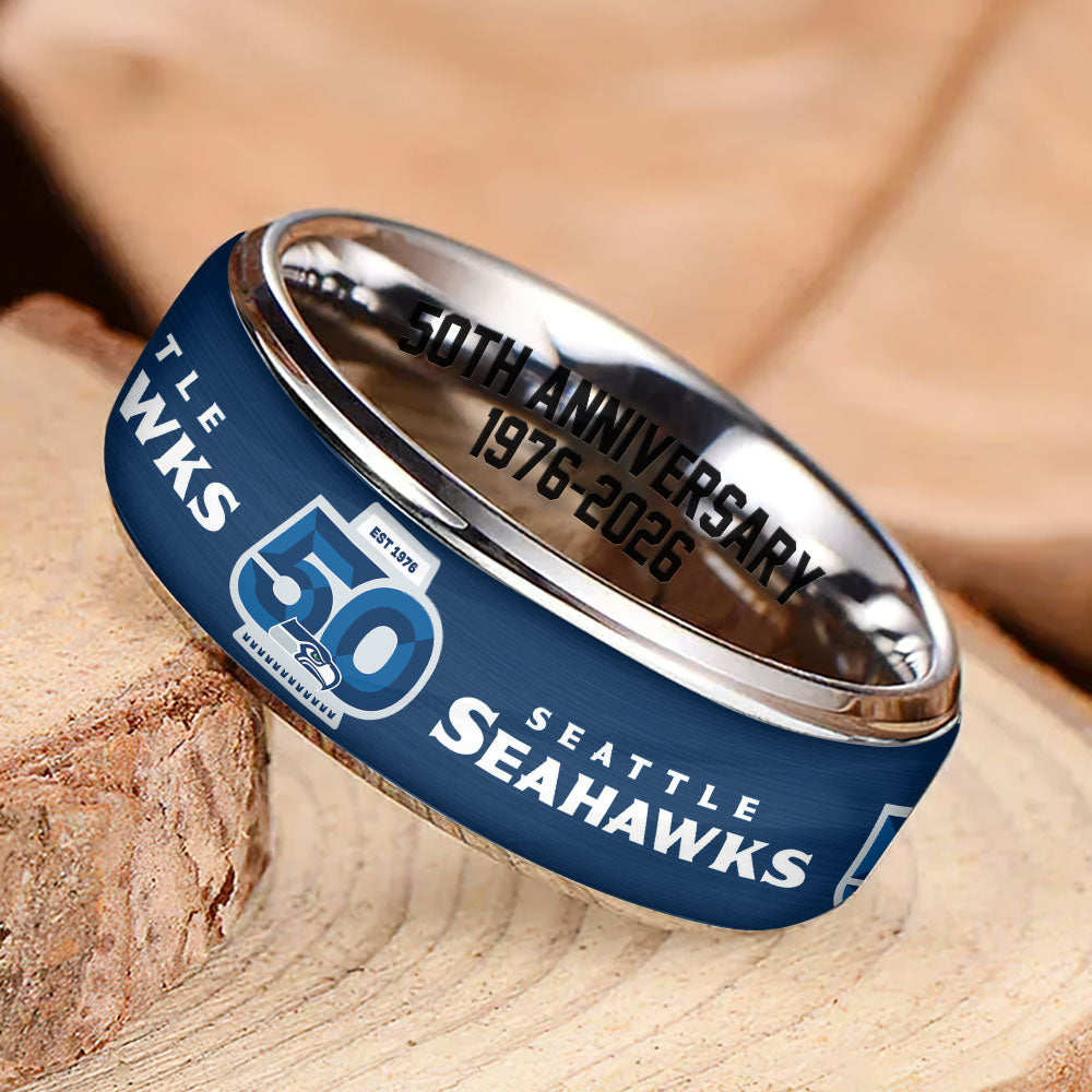 Seattle Seahawks 50th Anniversary Custom Alloy Ring – MAITM14455