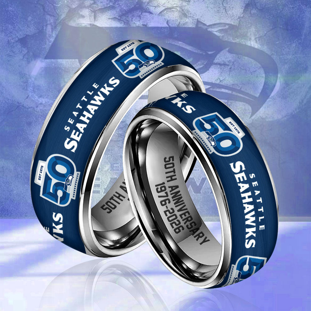 Seattle Seahawks 50th Anniversary Custom Alloy Ring – MAITM14455