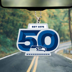 Seattle Seahawks 50th Anniversary Custom shape 1-sided Acrylic Car Ornament – MAITM14453