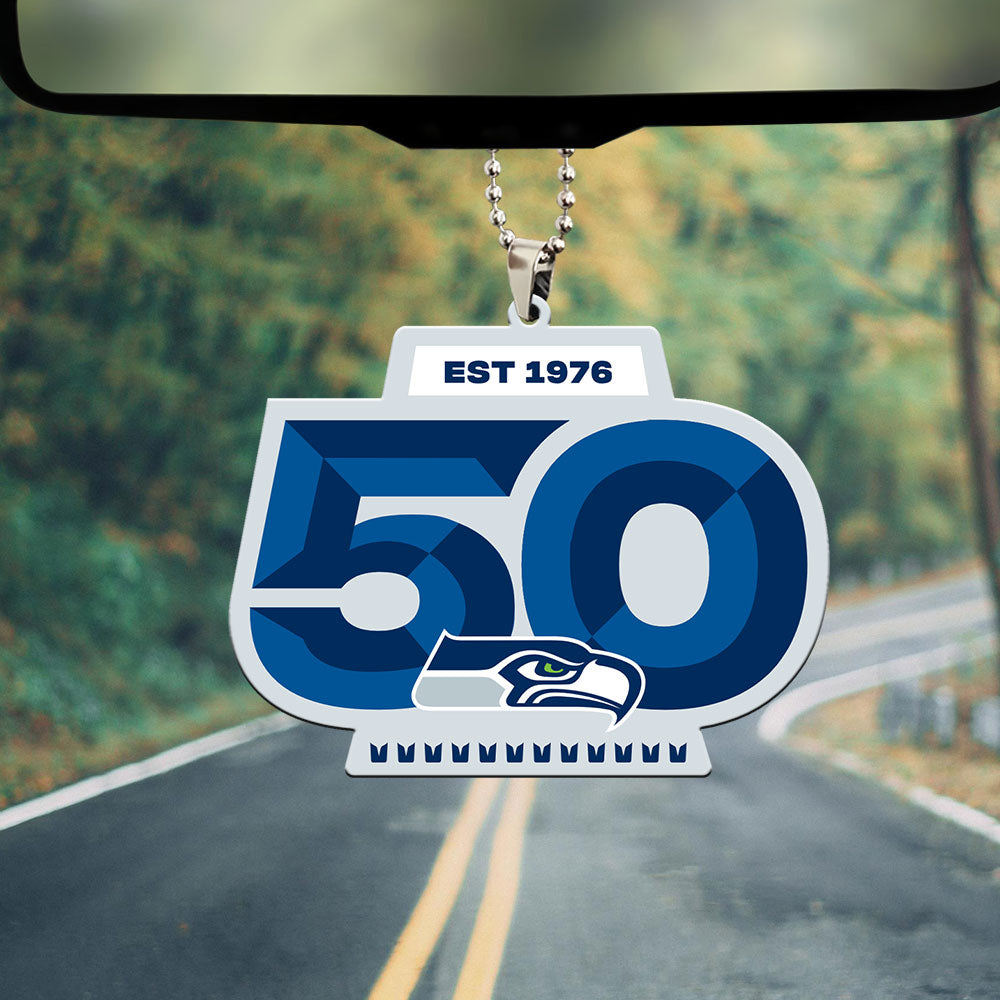 Seattle Seahawks 50th Anniversary Custom shape 1-sided Acrylic Car Ornament – MAITM14453