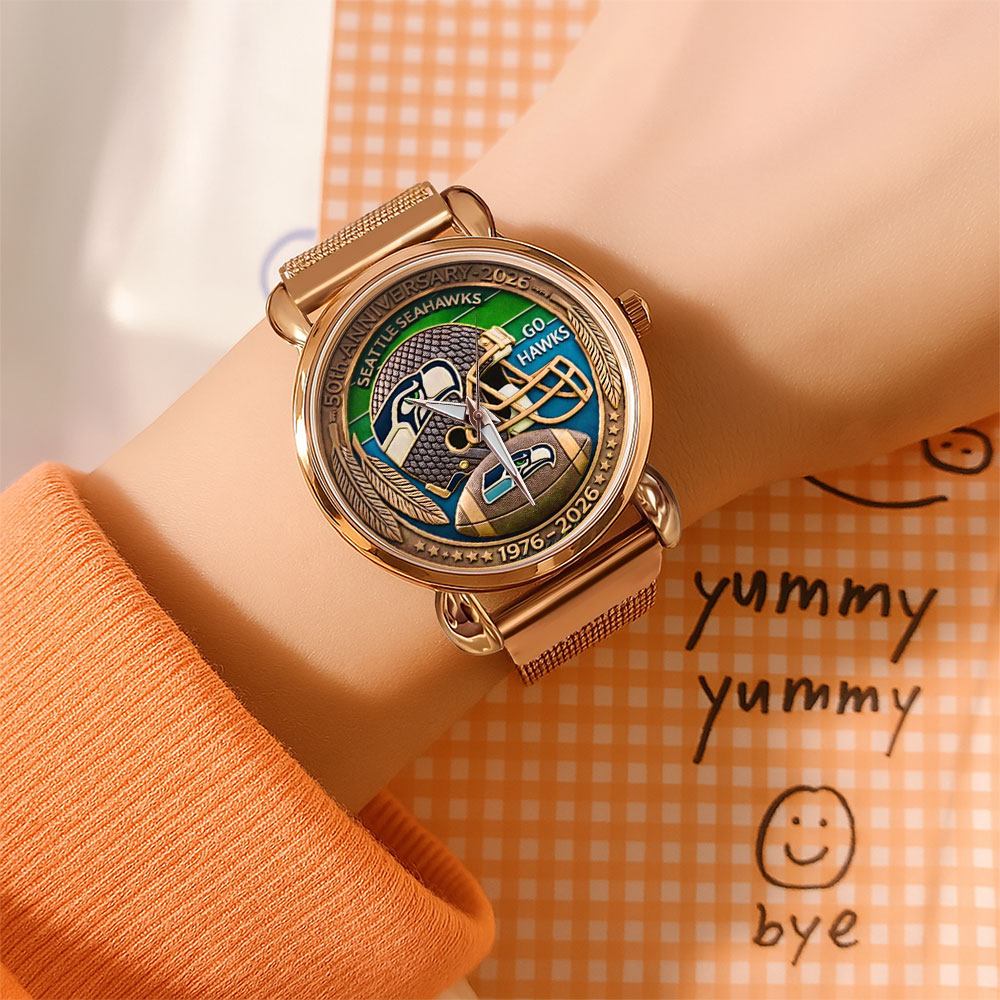 Seattle Seahawks 50th Anniversary Mesh Strap Quartz Watch – MAITM14749