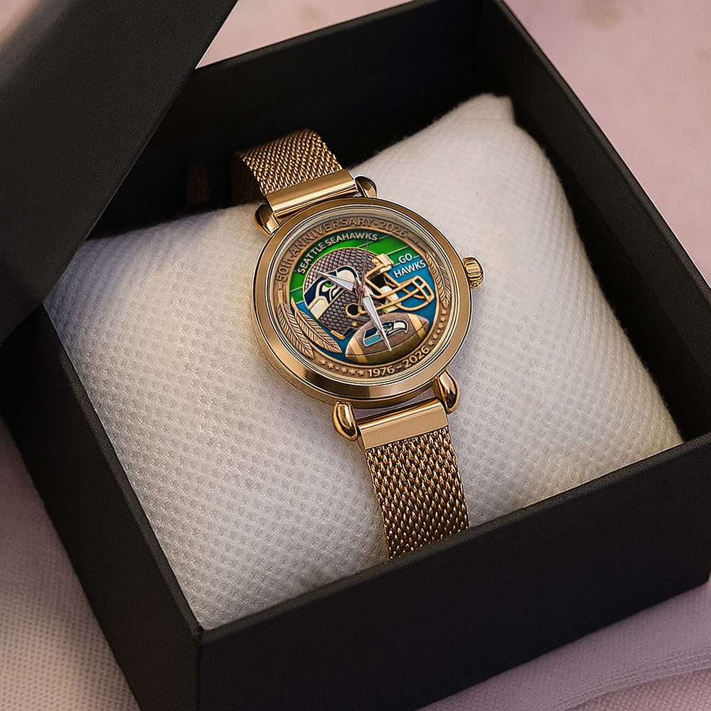 Seattle Seahawks 50th Anniversary Mesh Strap Quartz Watch – MAITM14749