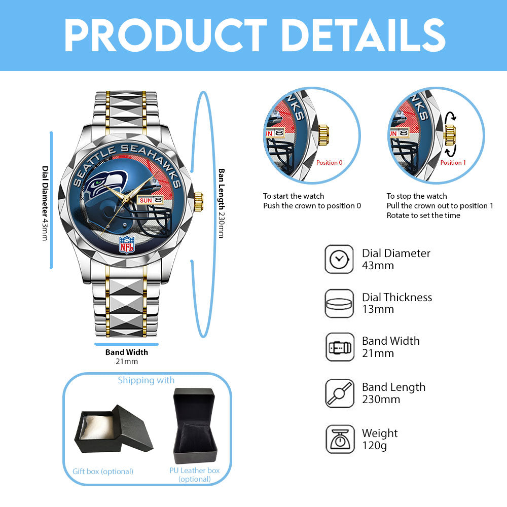 Seattle Seahawks Alloy Luxury Quartz Watch – TANTN16341