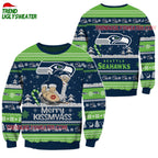 Seattle Seahawks Merrykissmyass Funny Santa Claus Christmas Ugly Sweater