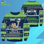 Seattle Seahawks Merrykissmyass Funny Santa Claus Christmas Ugly Sweater