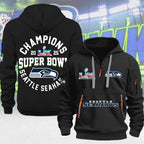 Seattle Seahawks Super Bowl LX Champions 2D Quarter Zip Hoodie – MAITM14790