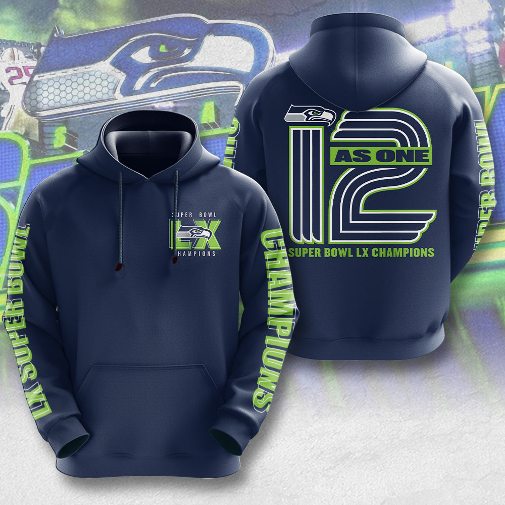 Seattle Seahawks Super Bowl LX Champions 3D Apparel – MAITM14766