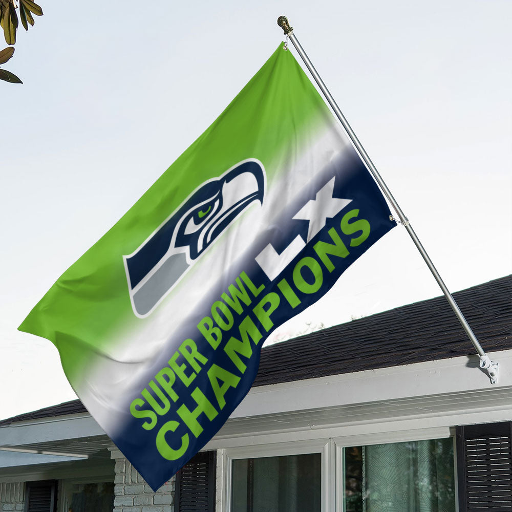 Seattle Seahawks Super Bowl LX Champions 3D Double-side House Flag – MAITM14764