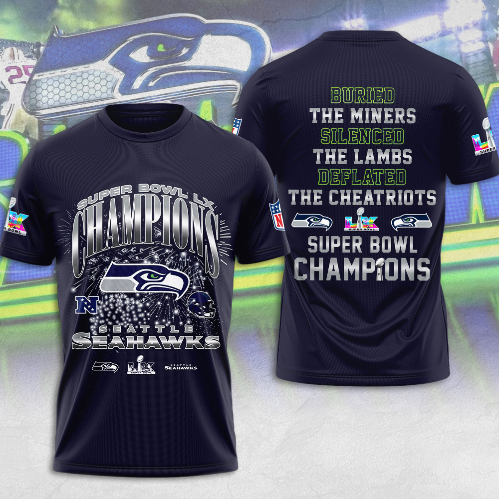 Seattle Seahawks Super Bowl LX Champions 3D Apparel – MAITM14775